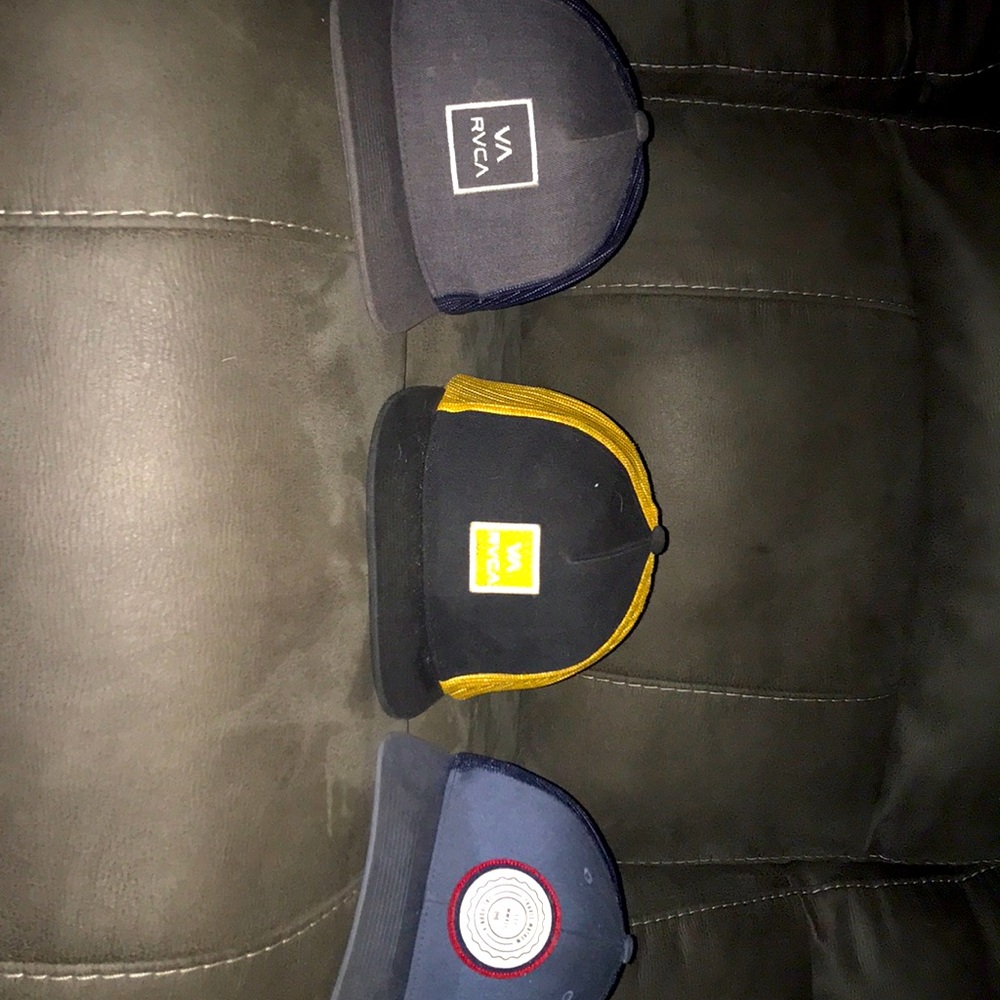 Rvca and Travis Mattew hats